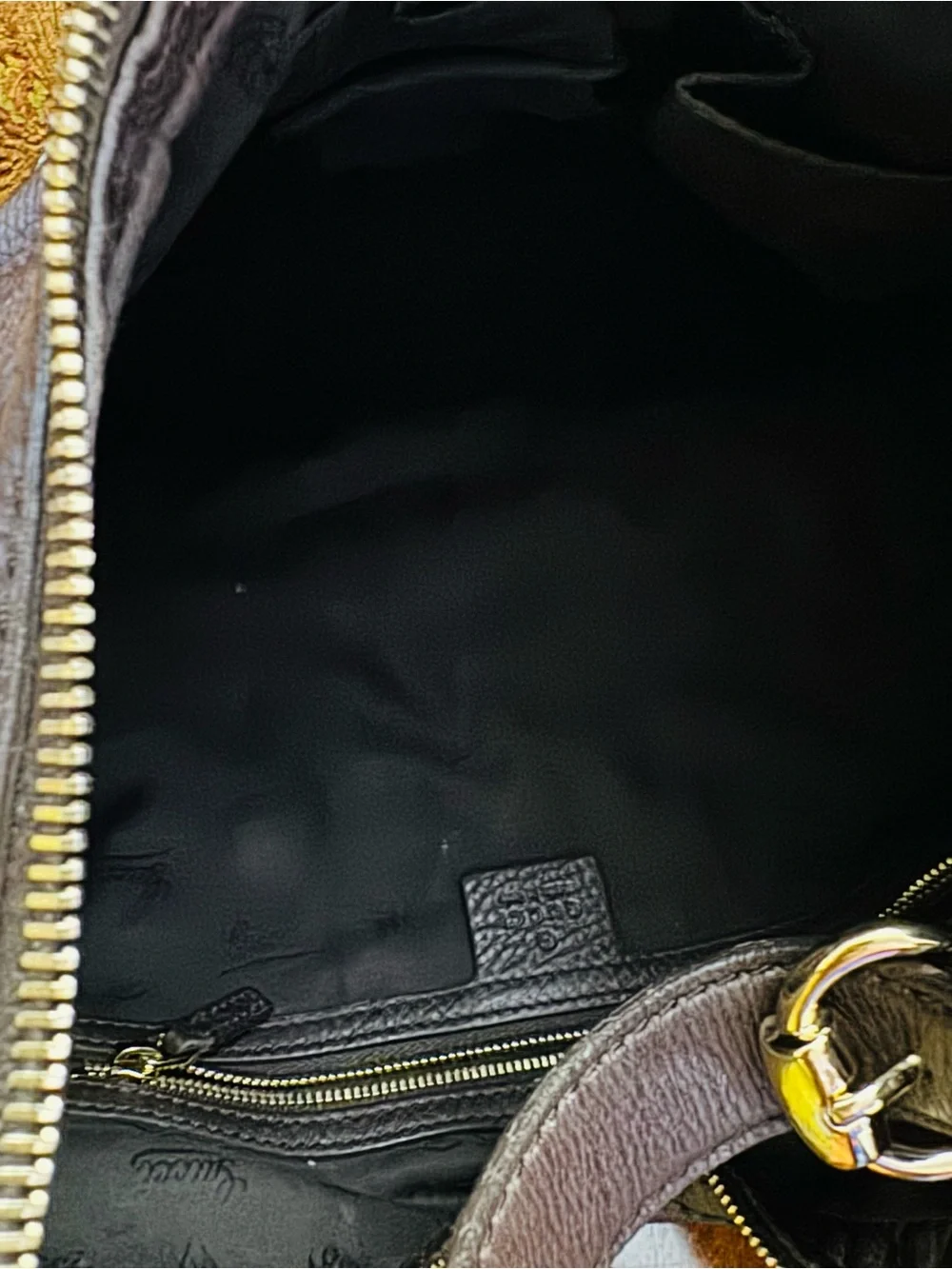 GUCCI Heritage Horsebit Hobo Brown Leather Shoulder Bag with Sherry Line